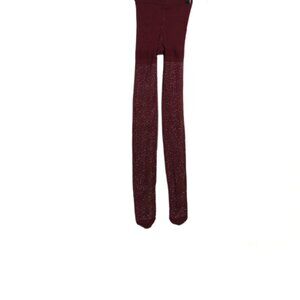 Vintage Xhilaration Burgundy Tights S/M – Silver Metallic Flecks, NWOT w/ Flaws
